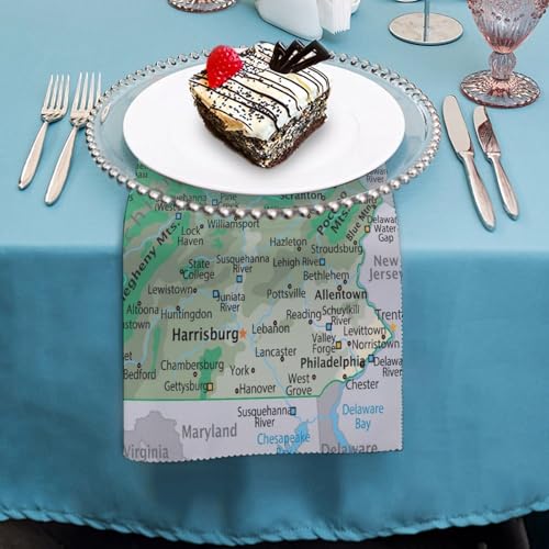 Servilletas de tela Puxufody con mapas de Pennsylvania miniatura 4