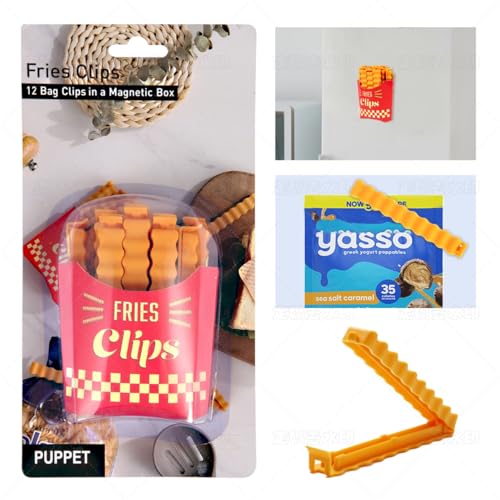 Generic chip Clips, Bag Clips for Food, Food Clips, Snack Clips, Piping Bag Clips, Funny Magnets, Fridge Accessories, chip Clips Magnetic, Cute Kitchen Accessories, Magnetic Bag Clips, Yellow&red