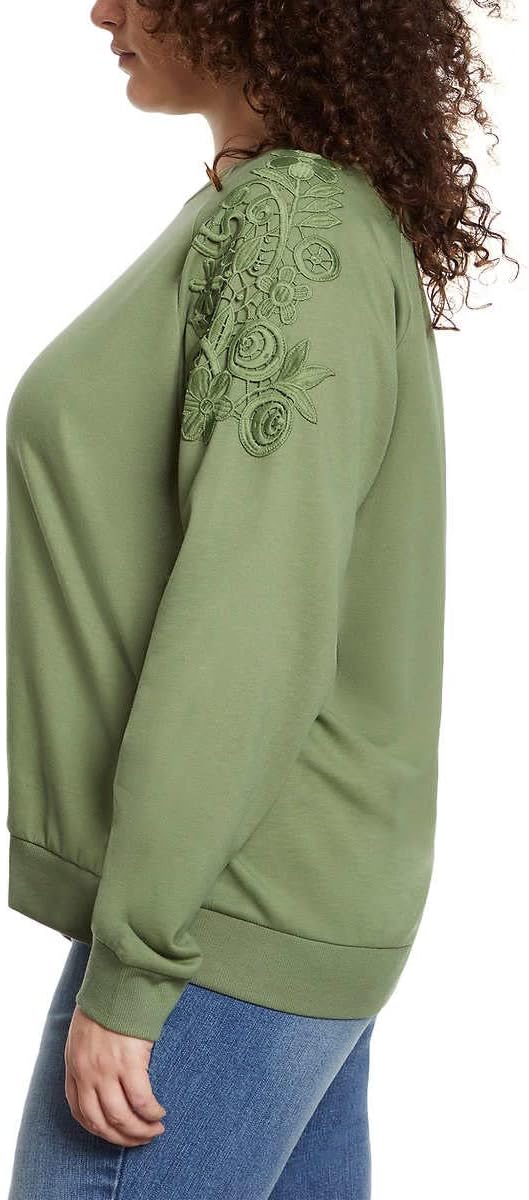 Gloria Vanderbilt Ladies' Pullover with Lace (Green, Large) - Image 3