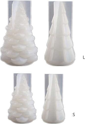 Miniatura 9 de Moldes de vela de árbol de Navidad 3D grandes para hacer velas moldes de resina de vela de silicona molde decorativo para bricolaje