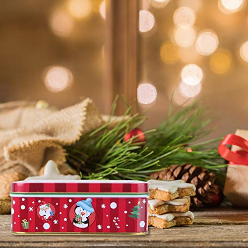 KESYOO 15X15cm Caixa de Folha de Flandres de Natal Com Janela Vazia Latas de Biscoitos Caixa de Pres