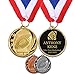 MYETCHEY Football Medals Football Trophies Engraved Medal Trophy Little League Gifts Youth Football Trophy Gold Silver Bronze Football Medals Participation