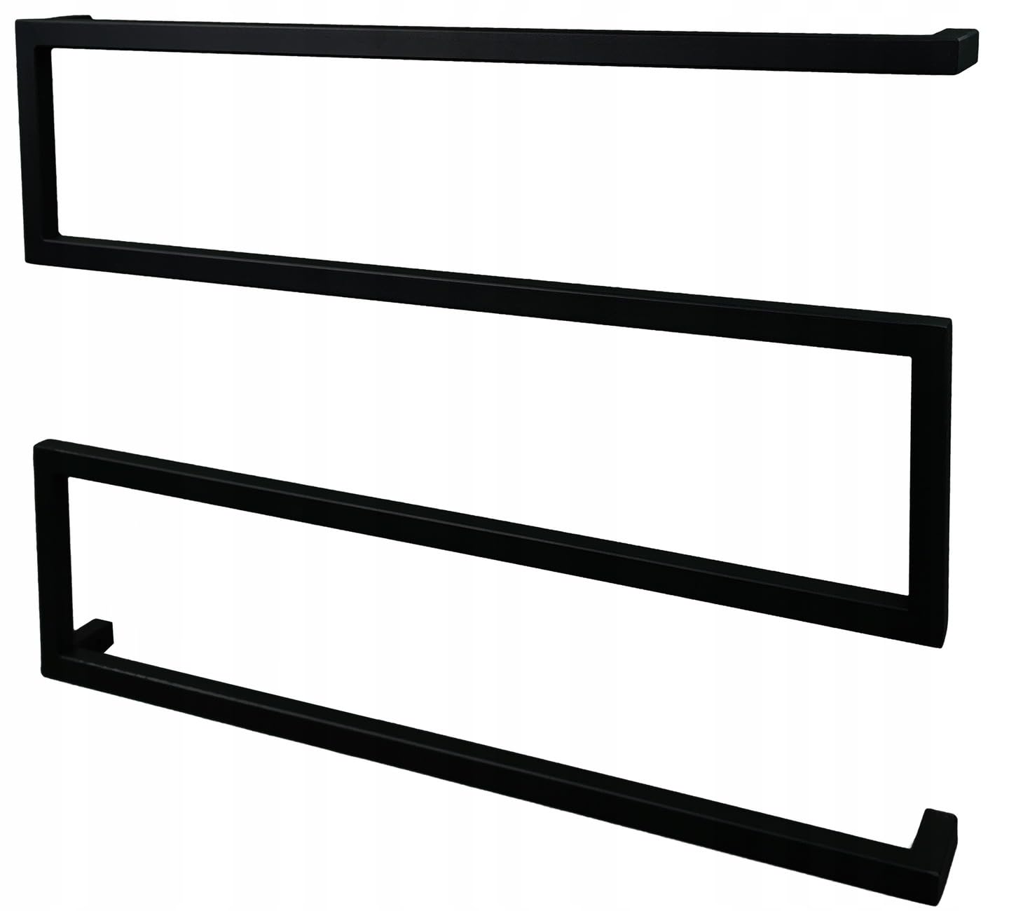 Porte-Serviettes Mural – Barre Porte-Serviettes pour Salle de Bains - en Métal - 70x7x50cm – Noir - Résistants à la Corrosion, Modernes – à Visser - Zygzak