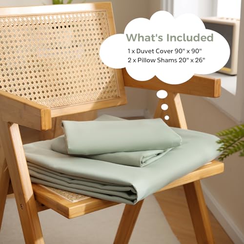 JSD-Sage-Green-Duvet-Cover-Set-Queen-Size-3-Piece-Duvet-Cover-with-Pillow-Shams-Soft-Brushed-Microfiber-Zipper-Closure-Comforter-Not-Included