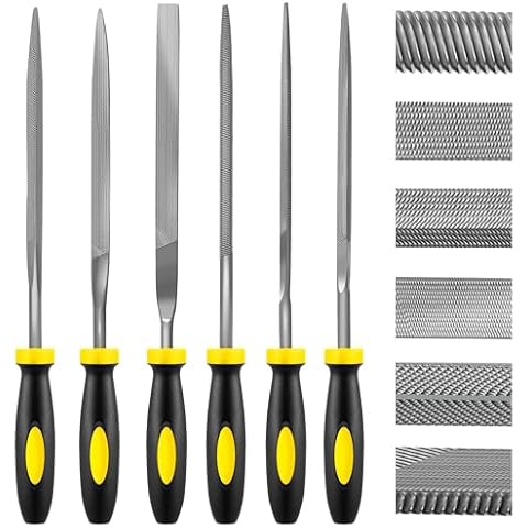 kapoua Needle File Set: 6 Pieces Hand Metal Files Cover