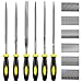 Needle File Set, 6 Pieces Hand Metal Files, Hardened Alloy Strength Steel Set Includes Flat, Flat Warding, Square, Triangular, Round, and Half-Round File