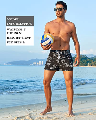 Yilisha Mens Short Swim Trunks Quick Dry Swim Shorts with Pockets 5"/7" Swimming Bathing Suits Trunks with Compression Liner2