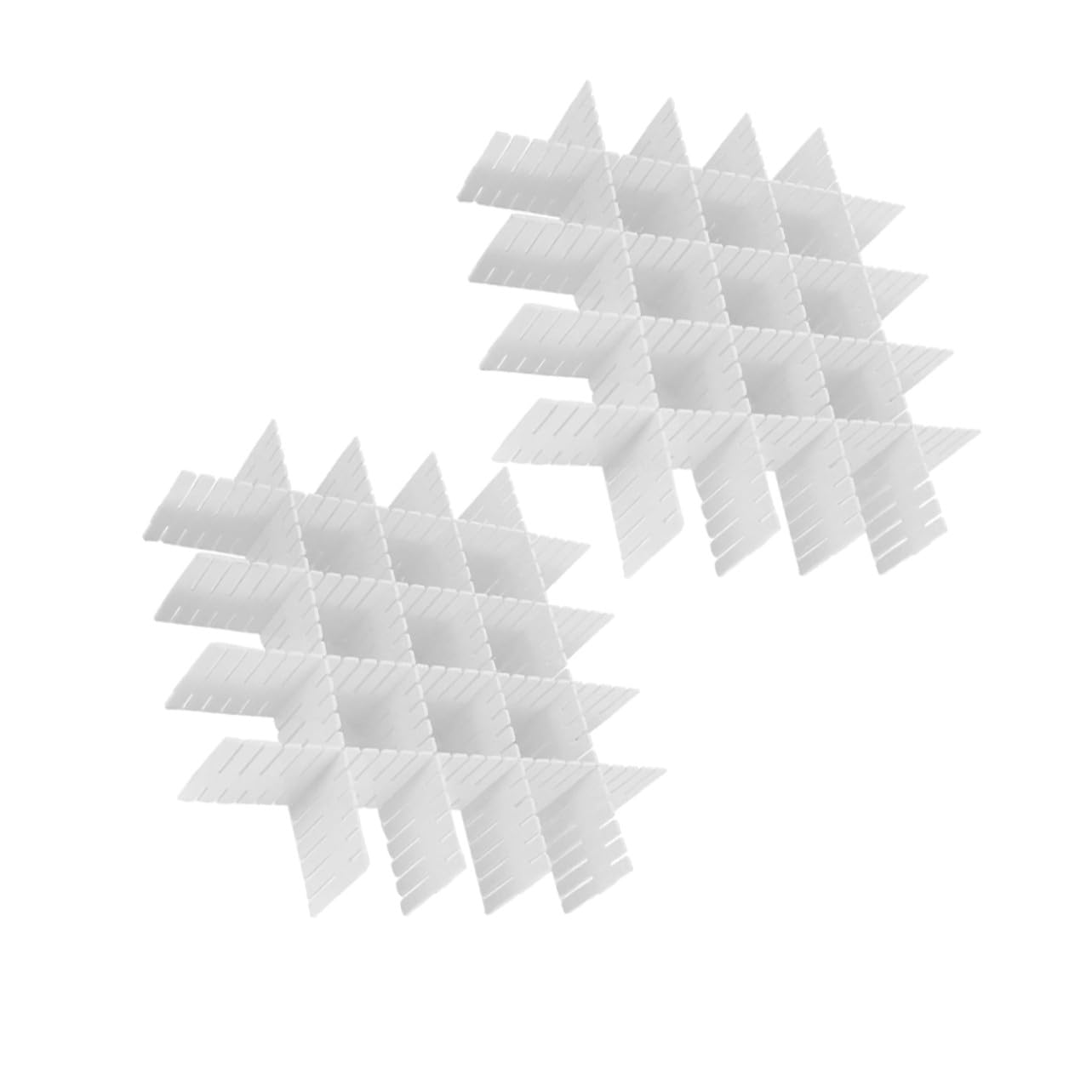 Hohopeti 16 Pièces Organisateur Tiroir DIY Plastique Blanc Séparateurs Réglables Grille pour Sous-vêtements Chaussettes et Maquillage Diviseurs Modulables pour Rangement Bureau et Maison