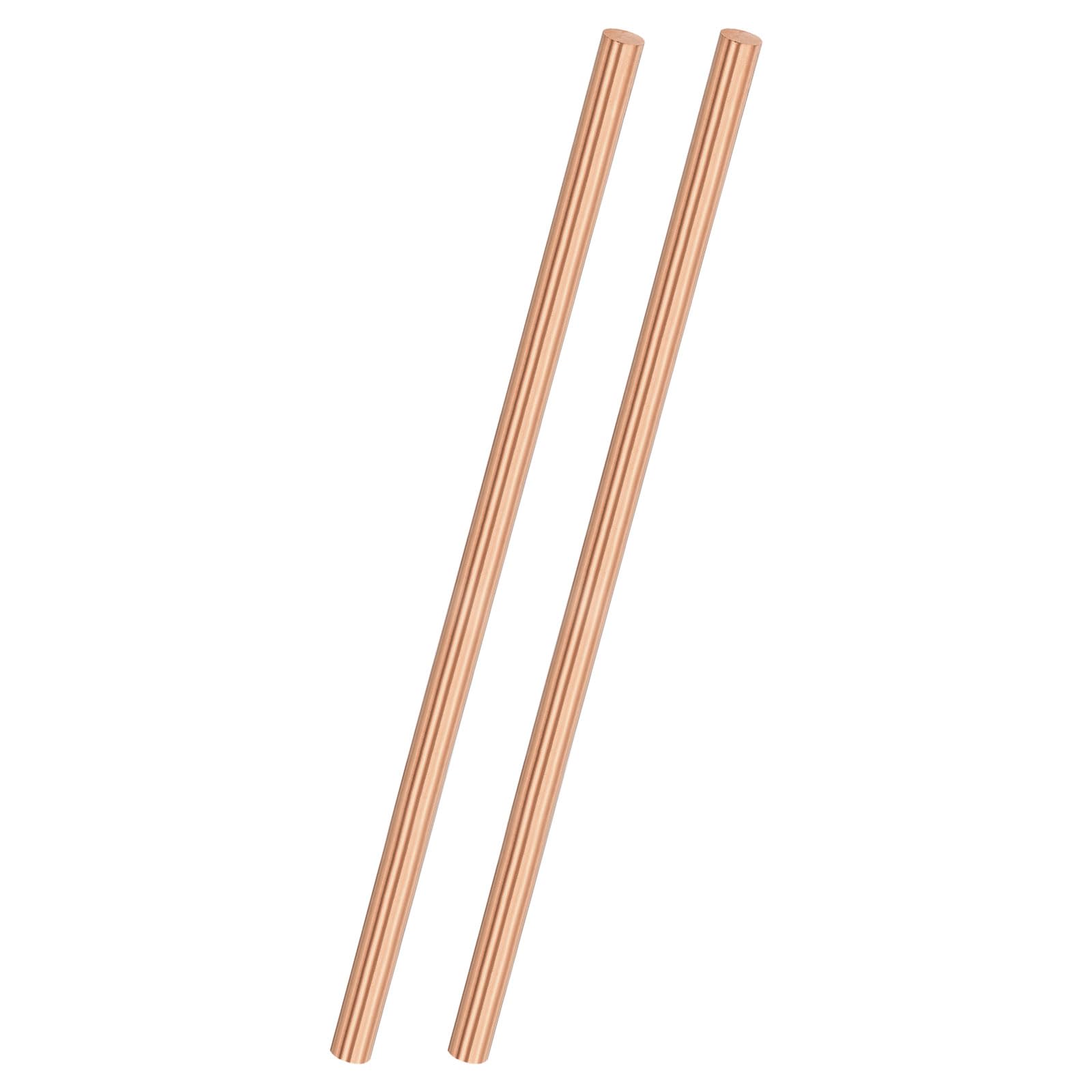 M METERXITY 2-Pack Copper Round Rod 4mm Dia. 3.94 Inch Length T2 Stock Solid Rod Lathe Bar for Metal Crafts DIY/Gardening/Industry/Decoration Pure Copper Tube