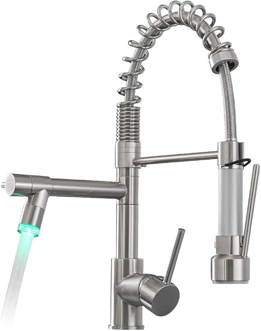 AIMADI Commercial Pull Down Kitchen Faucet Sprayer with LED Light
