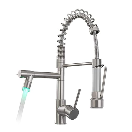 AIMADI Commercial Pull Down Kitchen Faucet Sprayer with LED Light,Single