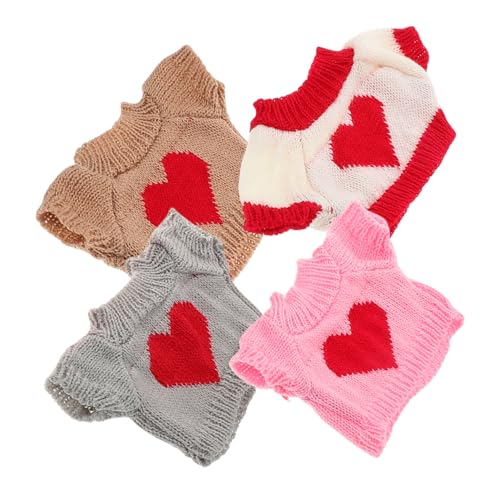 SUPVOX 4pcs Soft Stuffed Bear Outfits Cute Doll Clothing Set Decorative Bear Costumes Small Animal Dressing and Girls Collectors