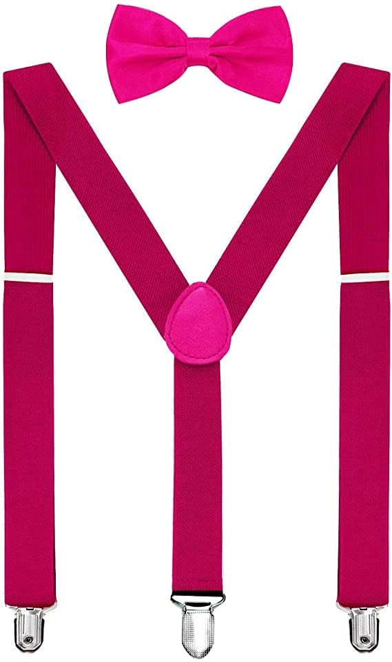Image of habibee Suspenders and Bow Tie Set for Men, Adjustable Elastic Braces with Y-Back, Diverse Colors, Strong Clips