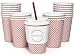 Sweetzer & Orange 12 Oz. Disposable Paper Coffee Cups with Lids (Set of 50) Includes Stir Sticks and Sleeves - Great Checkered Design for Tea, Hot Chocolate, Mochas and Lattes, Too (Red)