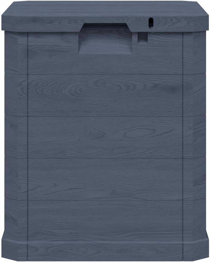 90L Garden Storage Box Anthracite, 16.7 x 16.7 x 19.7 in Wood Grain Deck Box, Robust Resin Outdoor Storage Chest for Patio Balcony Garage