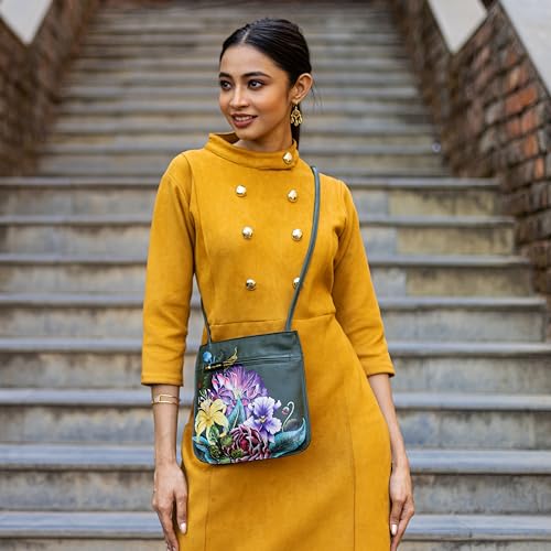 Anuschka Women’s Hand-Painted Genuine Leather Slim Crossbody with Front Zip3