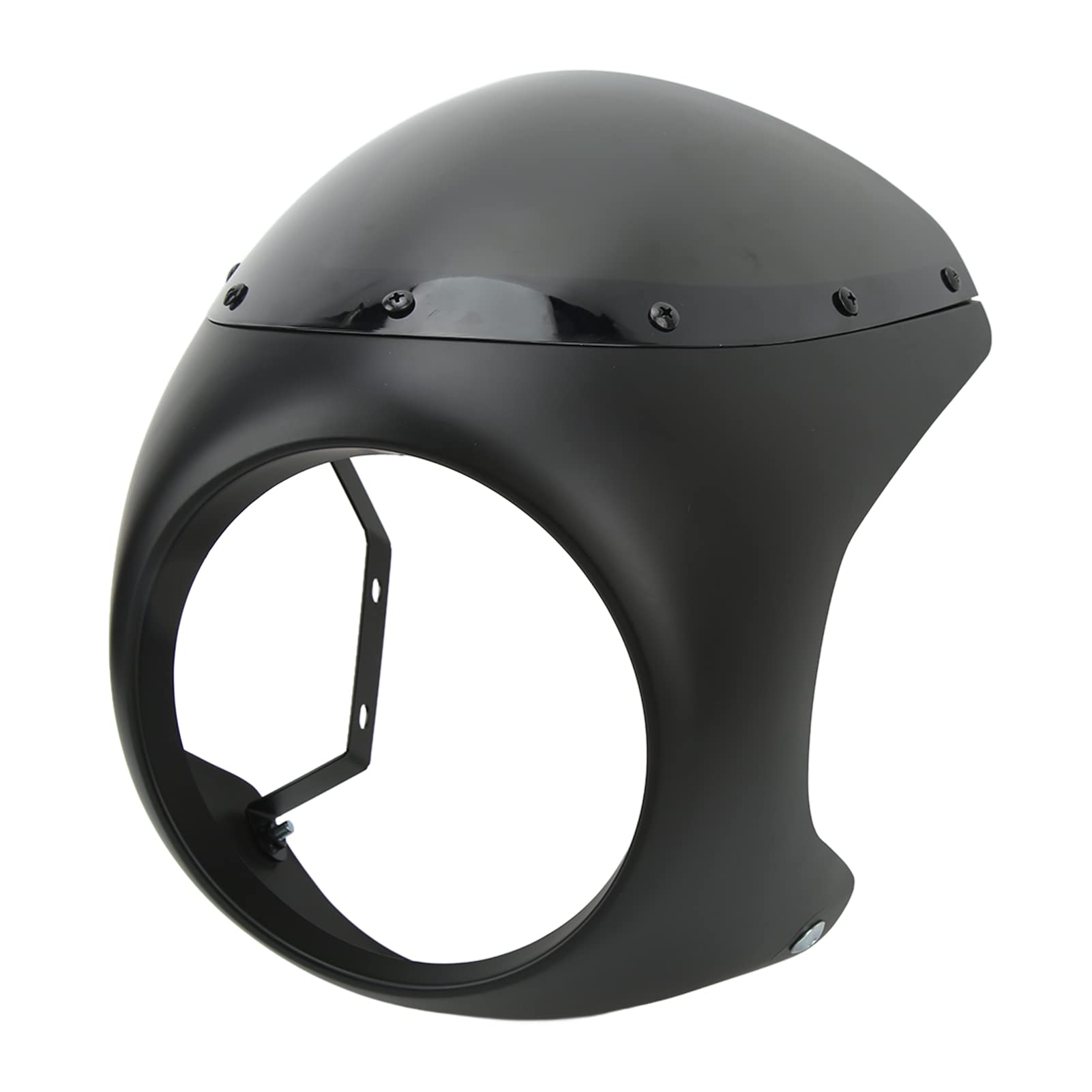 Cupolino per Moto Universale - Superficie Liscia Resistente All'invecchiamento Compatibile per Fari Rotondi (Nero)