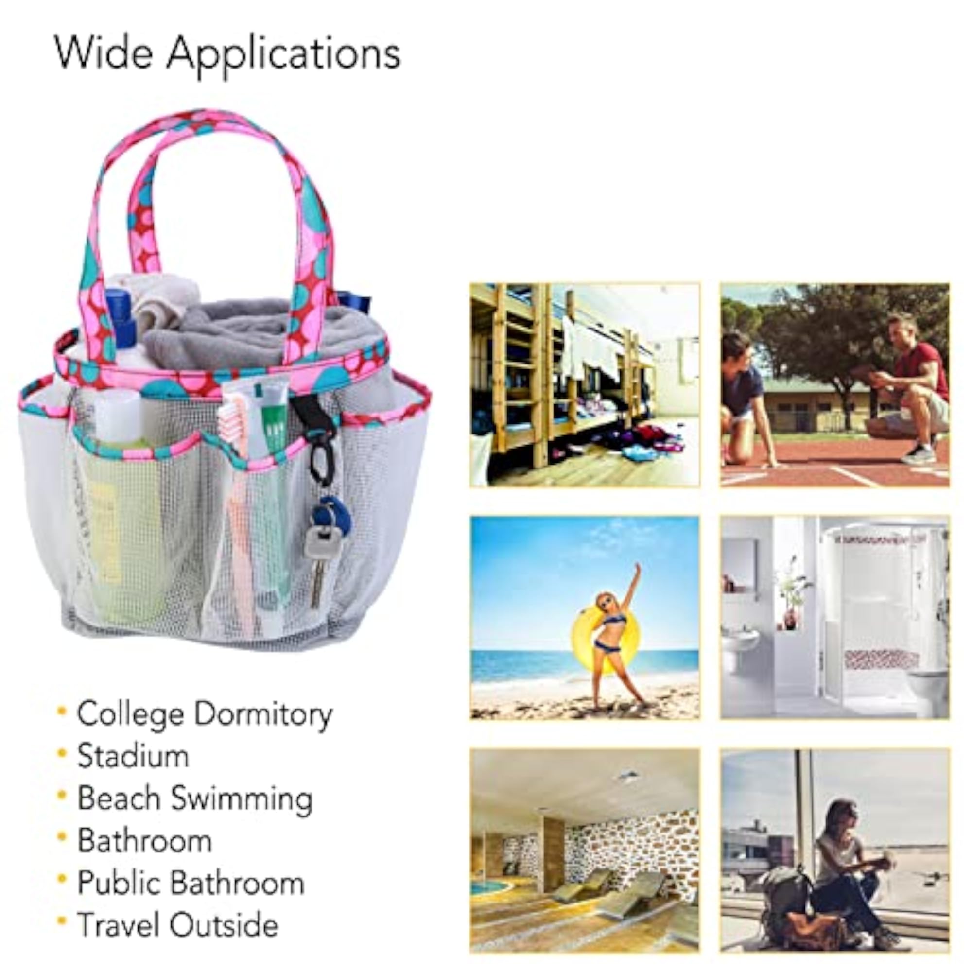 Large Capacity Quick Drying Mesh Tote Bag for Travel