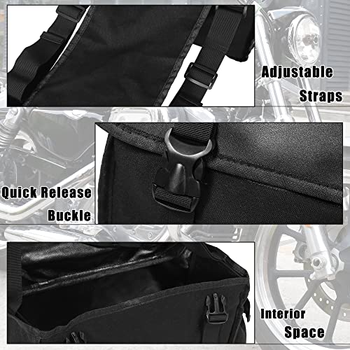 Par de alforjas laterales para moto Motoforti nylon negro miniatura 5