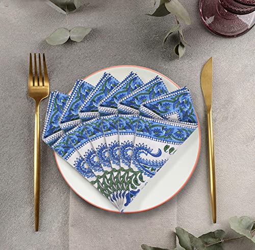 Image of BLOCKS OF INDIA Hand Block Print Cotton Table Napkin (Color 2)