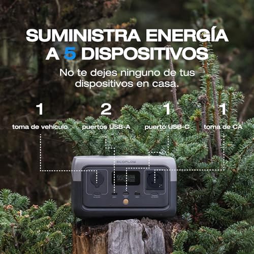 Miniatura 7 de Estación De Energía Portátil Ecoflow River 2, Batería Lifep04 De 256 Wh Carga Rápida En 1 Hora, Hasta 600 W De Potencia, Generador Solar Para Acampadas Al Aire Libre Caravanas