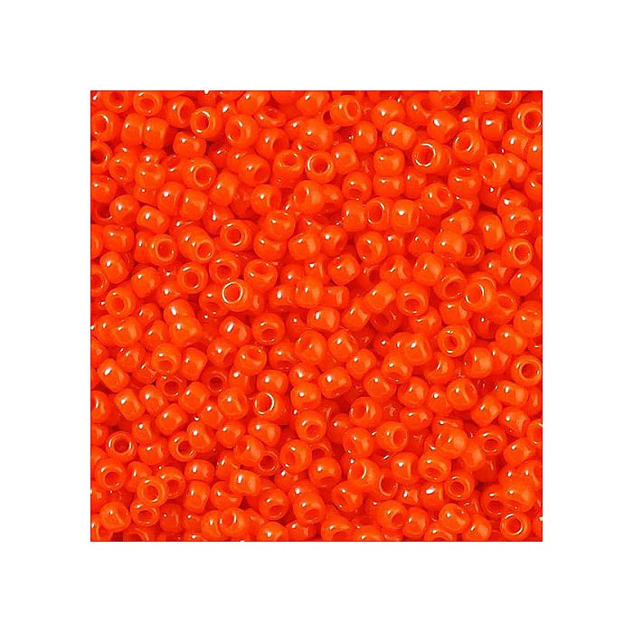 10 g TOHO Round Seed Beads Rocailles, Size 8/0, Opaque Sunset Orange (# 50), Japan, Glass — image 1