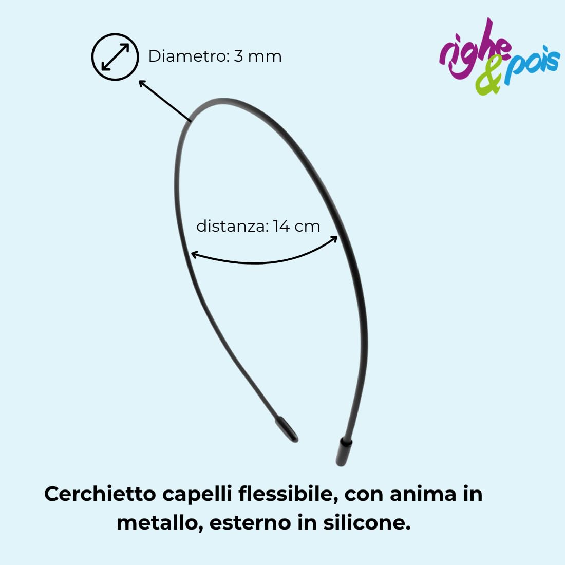 Cerchietto Capelli Donna e Uomo Sottile in Silicone, Antiscivolo, Leggero e Confortevole, Uso Quotidiano, Sport e Lavoro – Set 2 Hairband (Nero)