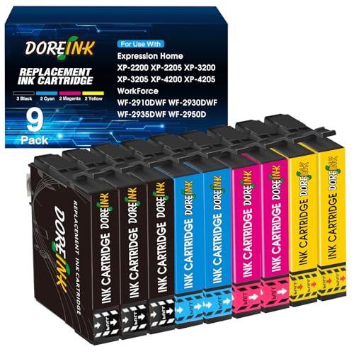 DOREINK Compatible con 604XL Cartucho de Tinta Compatible con Epson 604XL 604 XL para Expression Home XP 2200 XP 2205 XP 3200 XP 3205 XP 4200 XP 4205, Workforce WF 2910 WF 2930 WF 2935 WF2950 (9 Pack)