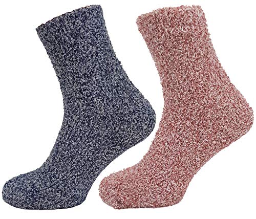 2er Pack Damen Stoppersocken 2 Cosy mit ABS Noppen kuschelig weich und warm 39-42 Blau/Rosé Cover