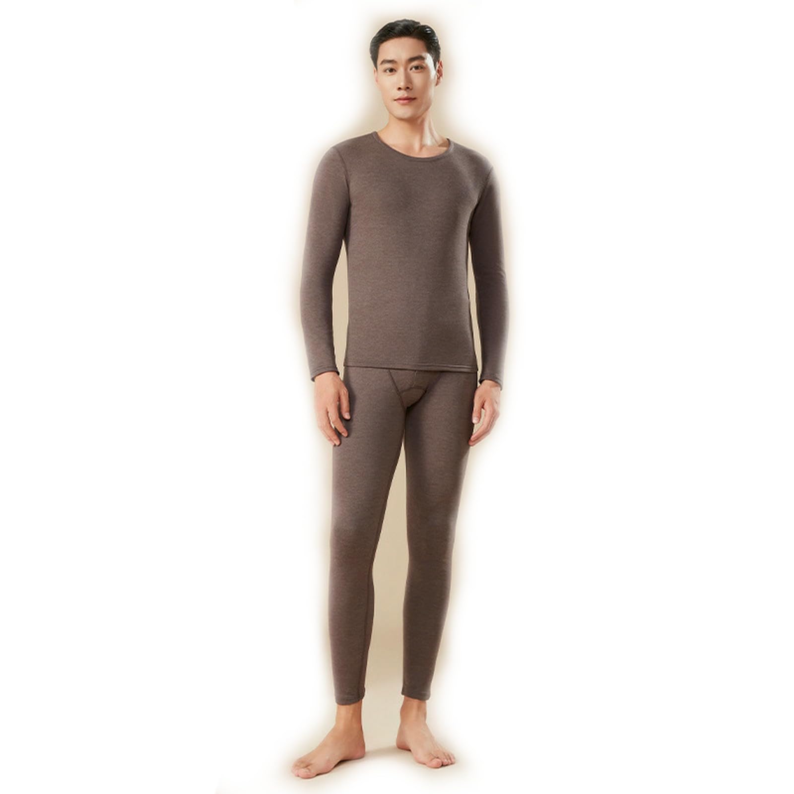 Ropa Interior térmica Conjunto De Pantalones Largos Abrigo Otoño E Invierno Seda Cachemira Invierno-Macho - Marrón Oscuro-2xl para Hombre (Recomendado Entre 125 Y 140 Libras)