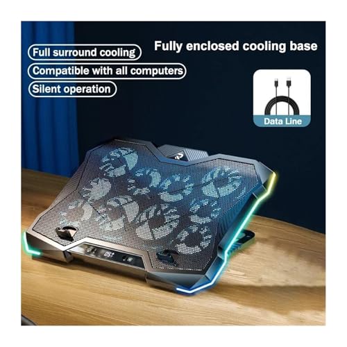 Refroidisseur pour ordinateur portable de jeu D11 support ventilé réglable RGB 12-18 pouces - 6