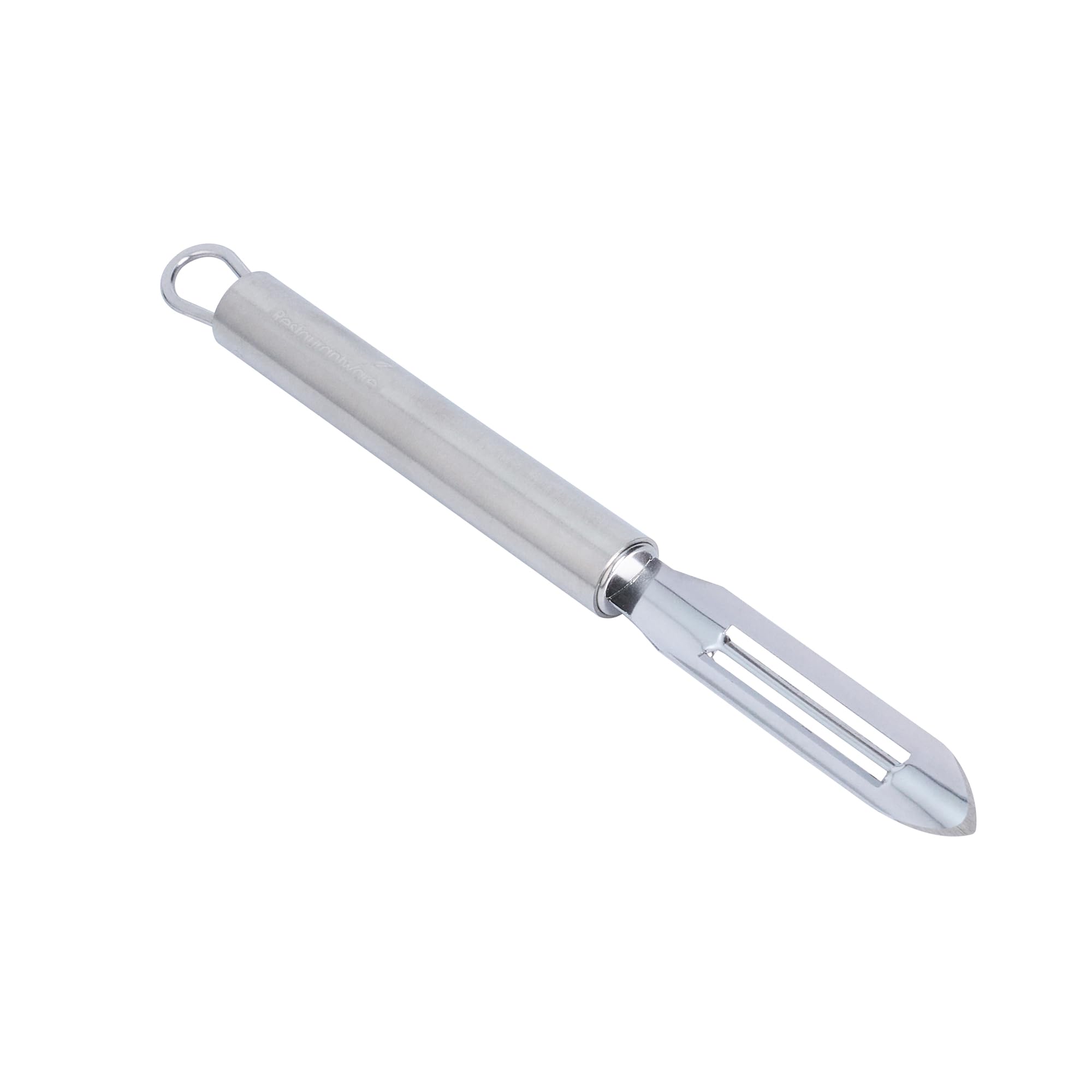 Restaurantware - Pelador de verduras estándar alemán de 7.6 pulgadas, 1 pelador de mano lavable en lavavajillas, hoja ultra afilada, mango ergonómico, pelador de patatas de acero inoxidable, para