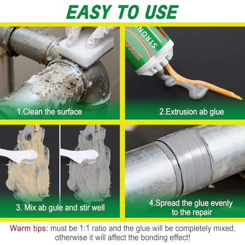 Image of Heavy Duty Metal Glue, Waterproof Epoxy Casting Adhesive, Strongest Welding and Liquid Fillers for Metals Steel Iron Aluminum Plastics Ceramics Cement (Metal Glue 2 Pack)