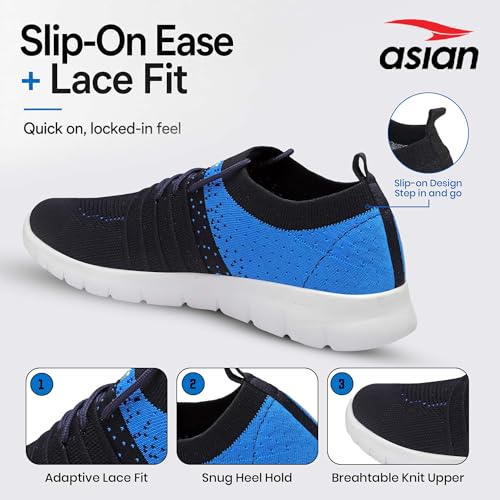 Image of ASIAN Storm-02 Men's Walking Shoes with Stretch-Knit Fit, Nitro Capsule Cushioning & Flexible Lightweight Sole
