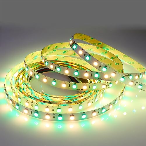 Tira de LED RGB+Blanco cálido 16.4 ft 360 LEDs SMD5050 24V miniatura 4