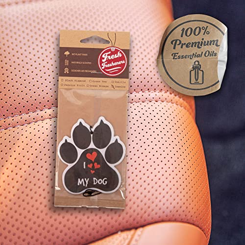 Image of Dog Paw Car Air Freshener 4 Pack Scented With Premium Oils By Fresh Fresheners