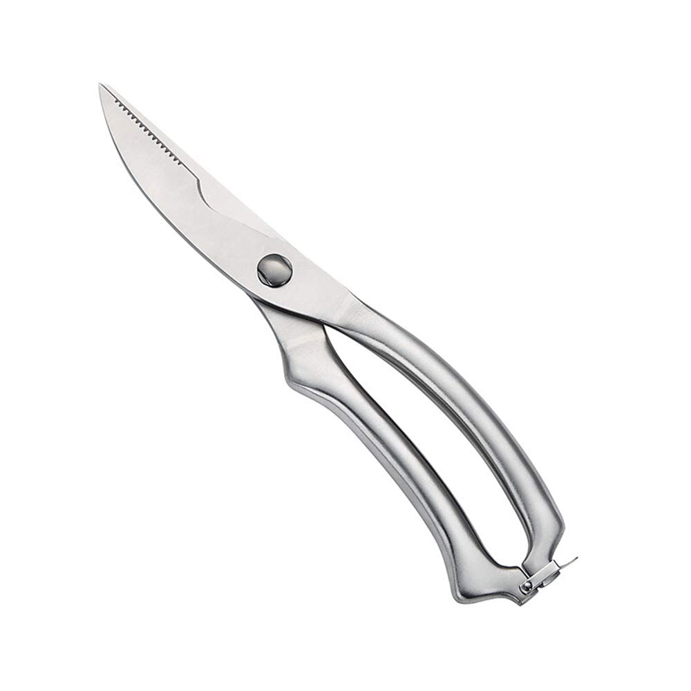 BOLLAER Steel Poultry Shears for Bone, Chicken, Meat, Fish, Seafood, Vegetables. Premium Spring Loaded Food Scissors. All Metal Kitchen Shears.