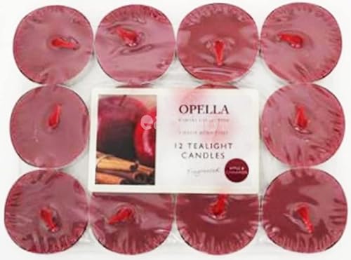 Scented Tea Lights Pack of 12 Candles tealights (Apple & Cinnamon)
