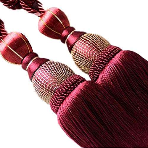 X&F カーテンアクセサリー カーテンタッセル カーテン留め カーテンホルダー 窓装飾 4本入り (レッド