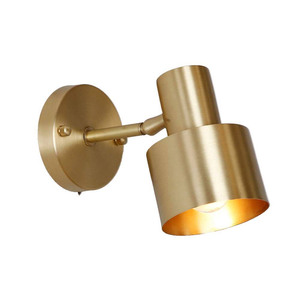 HPTHLY Wall Mounted Light Industrial Brass Wall Sconces - Swing Arm Wall Lamp Copper Metal Shade Wall Light Fixtures - Wall Lamps For Living Room, Bedroom, R(Large)