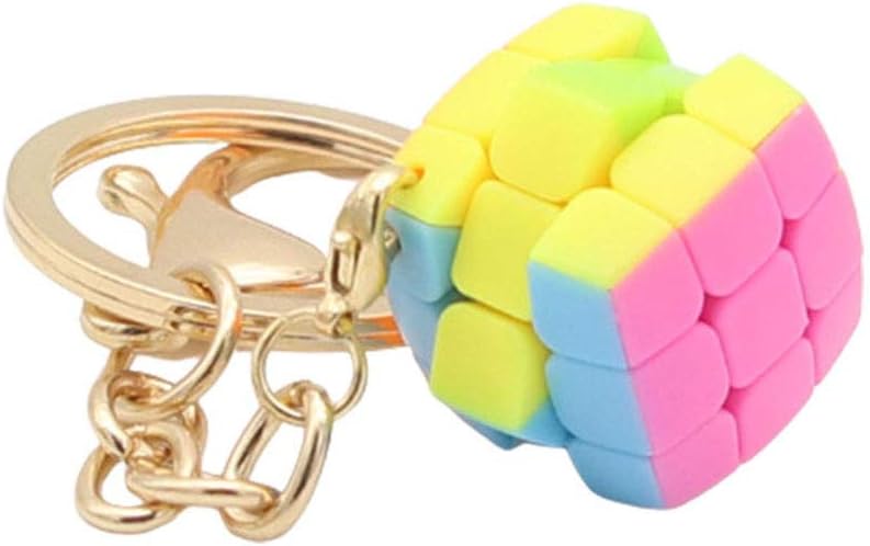 Yealvin Mini Keychain 3x3 Magic Cube, Mini 3x3 Keyring Cube Puzzle Toys Brain Teasers 0.79 Inch