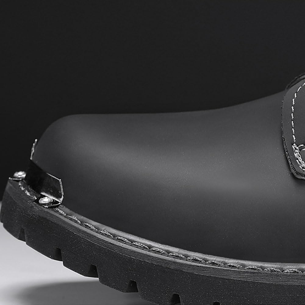 Stivali da equitazione per gli uomini, stivali da cavaliere in pelle PU, scarpe da equitazione militari con lacci all'aperto