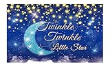 Allenjoy Twinkle Twinkle Little Star Backdrop Night Moon and Starry Galaxy Space Photography Background for Newborn Kids Baby Shower Birthday Party Decoration Banner Portrait Photo Booth Props