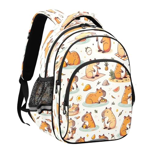 Funny Capybaras Kids School Backpack for Boys Girls Ages 8-14, Kids Backpack Boys Elementary School2