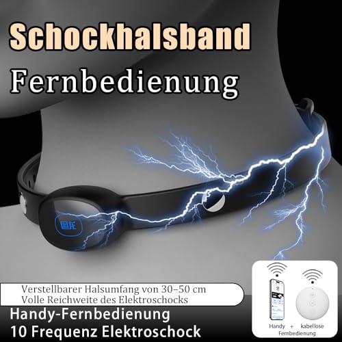 NAIXBTY SM Elektrische Schock Kragen Einstellbar Fetisch APP Control Kragen Paare Flirt Cosplay BDSM Hals Elektrische Schock Slave Kragen Für Männer Frauen Paare Spiel Halsband Schloss Halsbänder