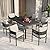 Grand patio 7-Piece Outdoor Dining Set for 6, Metal Woven Wicker Fixed Patio Chairs with Thickened Cushions & 1 Rectangular Woodgrain Dining Table with Umbrella Hole, 7pcs Set for Backyard Deck