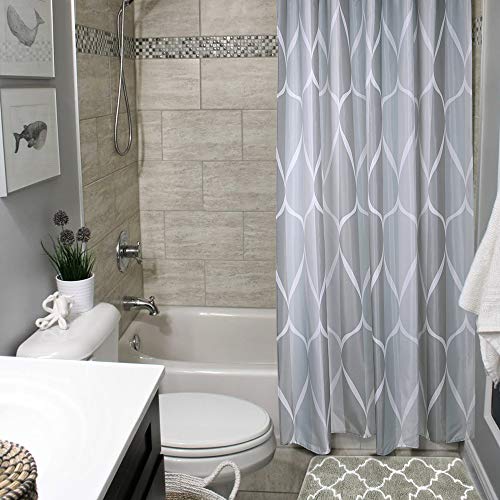 image for Uphome Fabric Shower Curtain, Grey Water/Teardrop Cloth Shower Curtain