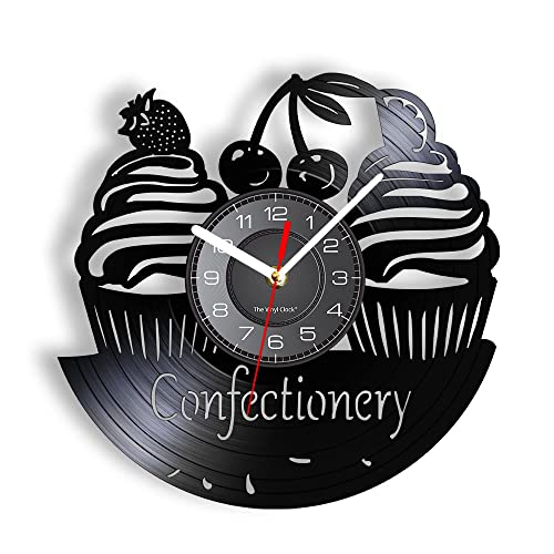 Smotly Orologio Da Parete In Vinile, Orologio Analogico A Tema Pasticceria, Decorazione Da Parete Regalo!