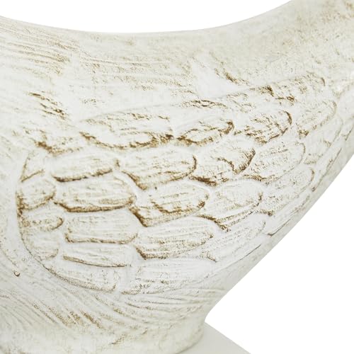 Set de 2 estatuas decorativas de cerámica de pájaro blanco miniatura 2