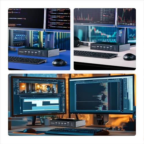 Image of StarTech 4-Port Multi-View DisplayPort KVM, Mouse Roaming, 4K 60Hz, Switch